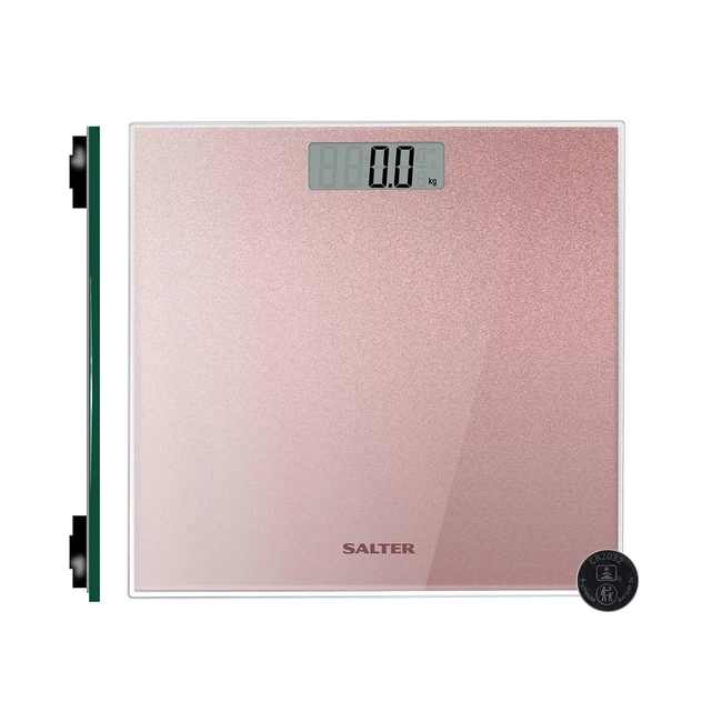 Salter 9037 RGGL3R Digitale Badezimmerwaage, gehärtetes Glas, leicht lesbar, sofortige Gewichtsmessung
