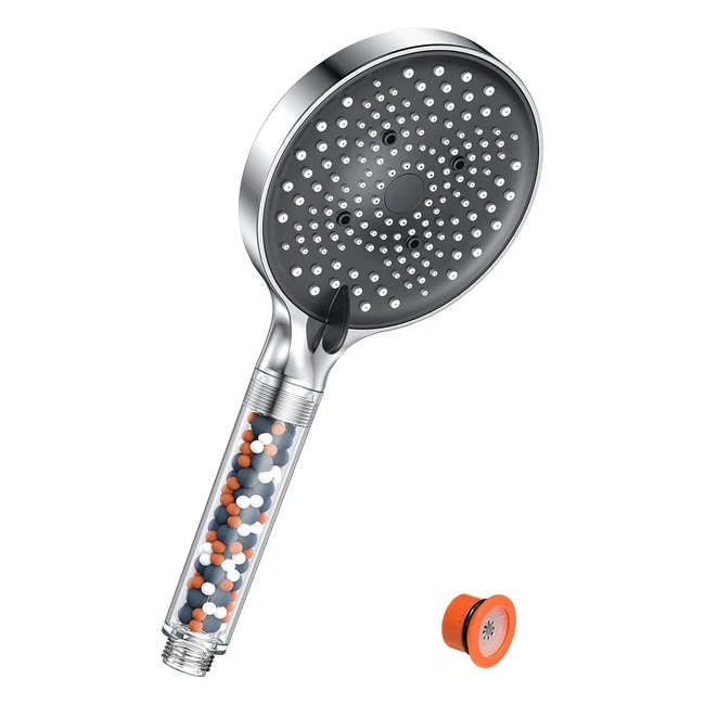 High Pressure Filter Shower Head - Yeaupe Pro Power Shower Head 6sprays - Water Softener Shower Head for Hard Water - Improve Skin Hair - Large Shower Head