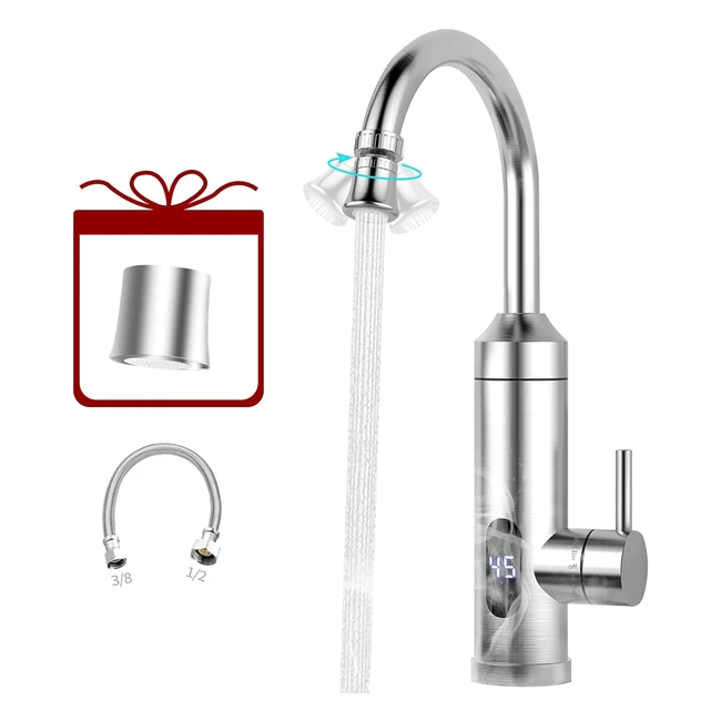 Scaldacqua istantaneo in acciaio inox con indicatore di temperatura a LED - Pratico e moderno