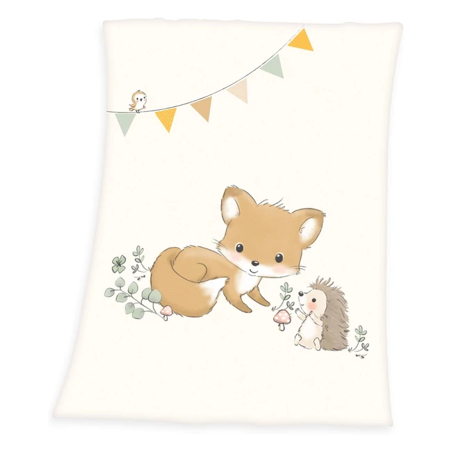 Couverture polaire microfibre Baby Best Amis de la Forêt 75x100cm - Polyester Bleu