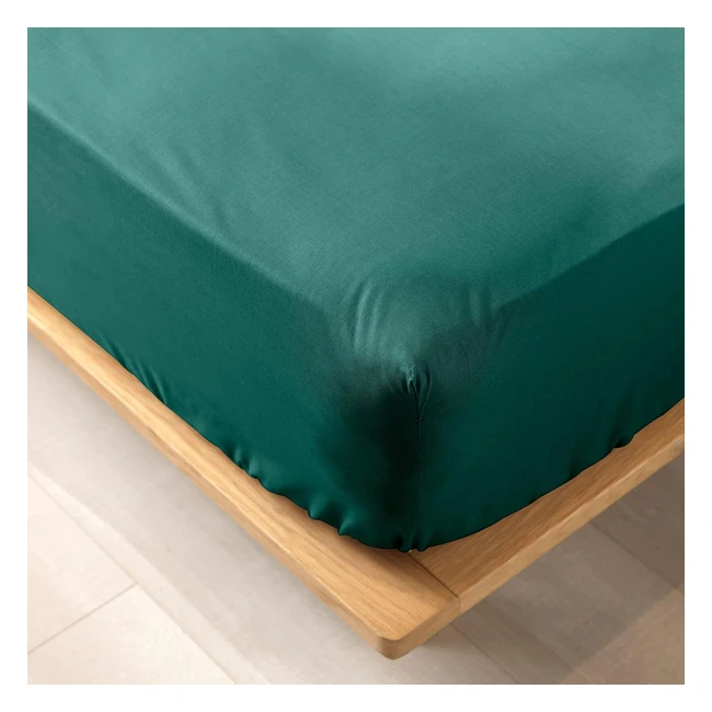 Drap Housse 2 Personnes Coton Émeraude 140x190 cm - Douceur d'Intérieur