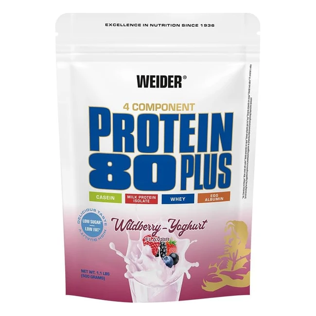 Weider Protein 80 Plus Multicomponenti Frutti di Bosco - Proteine in Polvere per Shake Cremosi - 1x500 gr