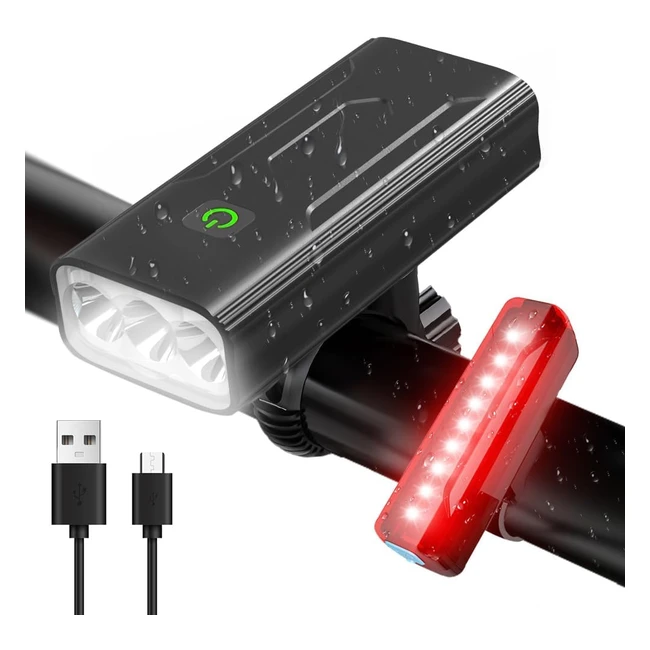 Luces bicicleta Victorper 10000 lumenes - Delantera y trasera - IPX6 impermeable - 12 horas de funcionamiento