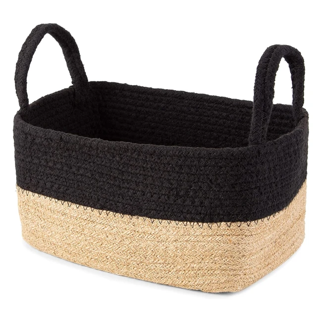 Panier de rangement en jute Magura - Taille petit 24x15x12cm - Brun noir - RAN10551