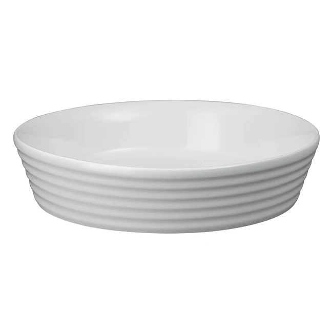 Denby James Martin Cook Round Dish White/Grey Weight 945g Length 23cm Width 23cm Depth 55cm Capacity 1400ml