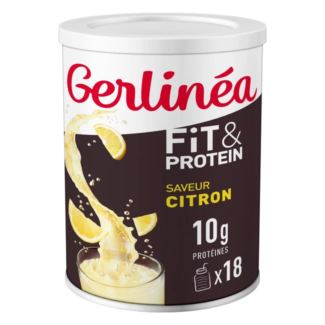 Boisson protéinée Gerlina Fit Protein saveur citron - Clear Whey - 10g protéines - 54 kcal - 18 boissons