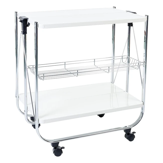 Carro de Cocina Iris Ohyama CW005 Blanco - 2 Estantes 1 Cesta de Almacenamiento