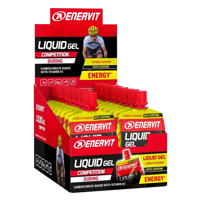 Enervit Liquid Gel Competition Agrumi - 90g Carboidrati, 25mg Caffeina - 18 Pack da 60ml