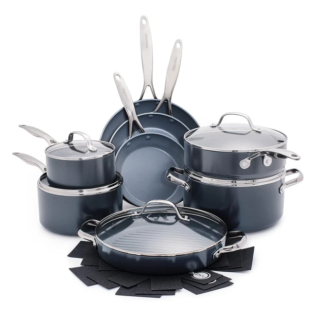 Batterie de cuisine GreenPan Valencia Pro antiadhésive en céramique saine 16 pièces