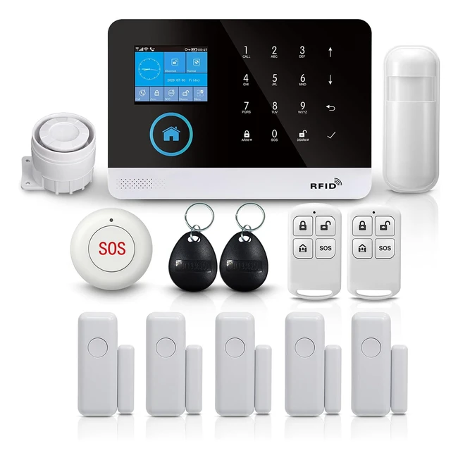 Sistema de Alarma WiFiGSM PGST - Protege tu Hogar y Oficina - Compatible con Alexa - Kit Antirrobo con Sirena y Detectores