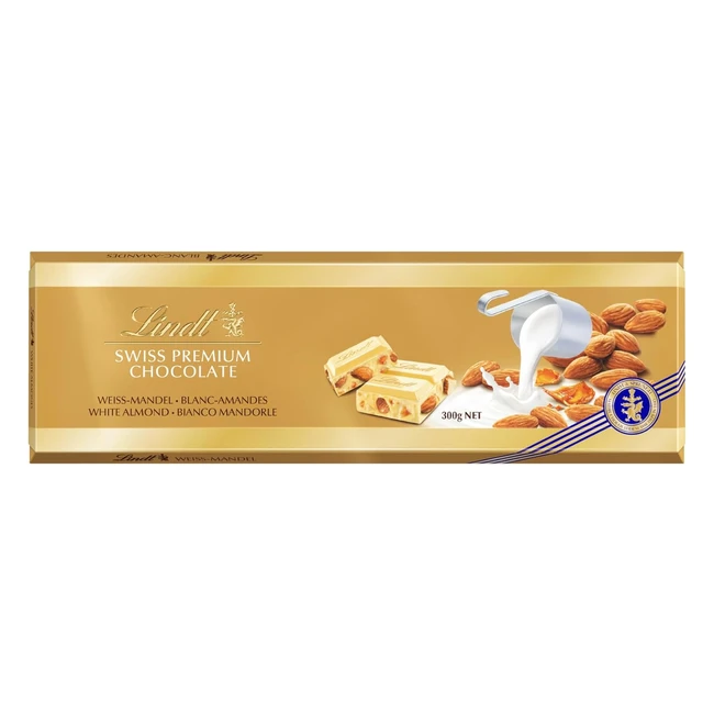 Tablette Lindt Swiss Premium Chocolat Blanc aux Amandes 300g