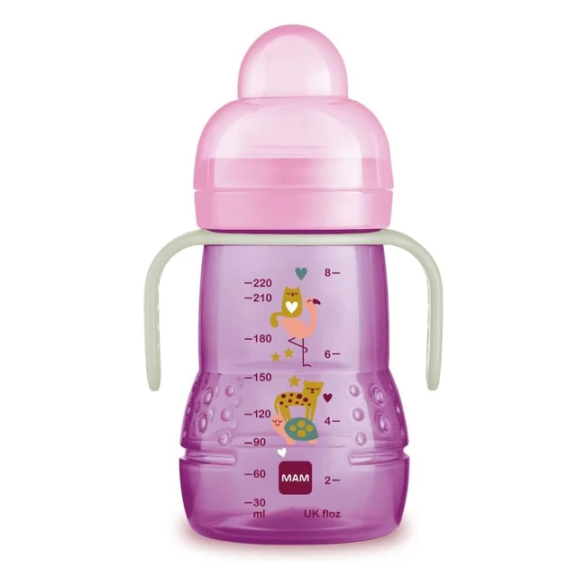 Tazza Mam Trainer Night con Tettarella in Silicone Skinsoft Antigoccia 220ml Rosa