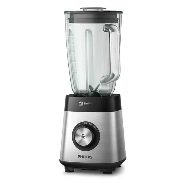 Philips Blender ProBlend 800W - Bol en verre 2L - Grande Capacité - Noir HR357390