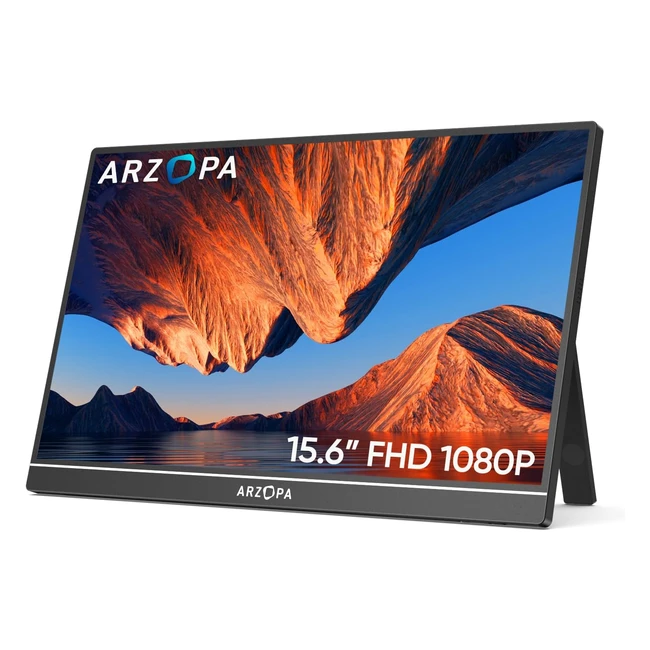 Arzopa Écran Portable 15.6'' 1920x1080 FHD IPS avec Tige Unique - Protection des Yeux - Ordinateur Portable/PC/Mac/PS3/4/5/Xbox