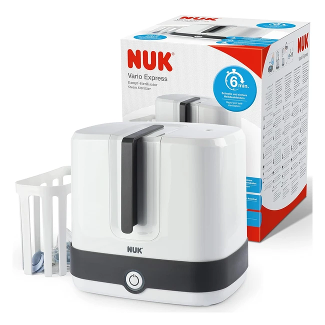 NUK Vario Express Flaschensterilisator - Sterilisiert bis zu 6 Babyflaschen in 6