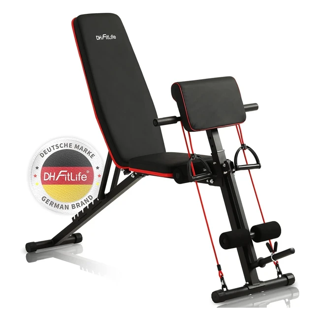 Panca Pesi Pieghevole Regolabile DH Fitlife - Allenamento Lombare e Addominali - Multifunzionale per Fitness e Allenamento Forza