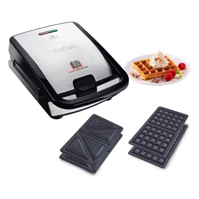 Tefal Appareil Gaufres et Croquemonsieur - Plaques Incluses - Rangement Facile - Nettoyage Sans Effort