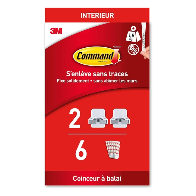 Coinceur Balai Command GP0072 - Accrocher, Organiser, Sans Abîmer les Murs