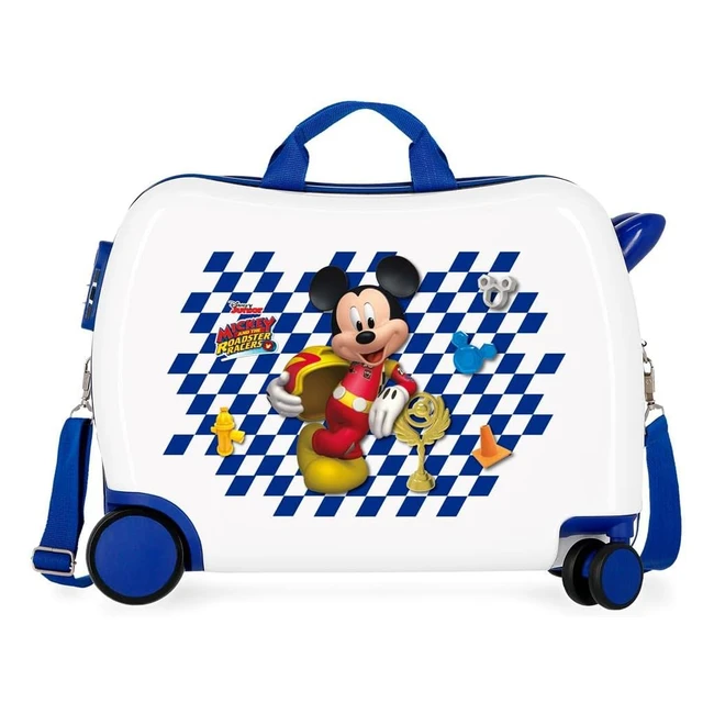Maleta Infantil Disney Mickey Good Mood, Blanco, 50x38x20 cm, Correpasillos