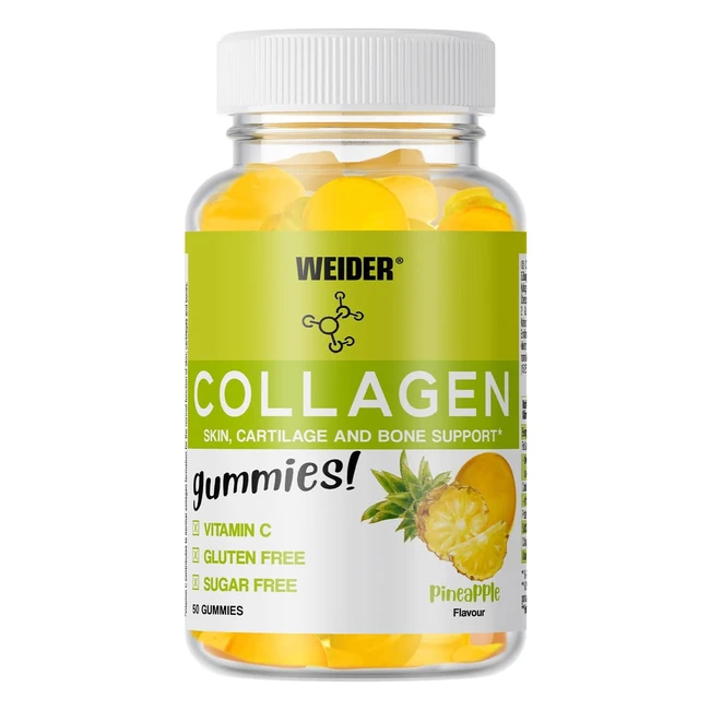 Gummies Collagene Weider 50 Caramelle Ananas - Pelle Cartilagine Ossa