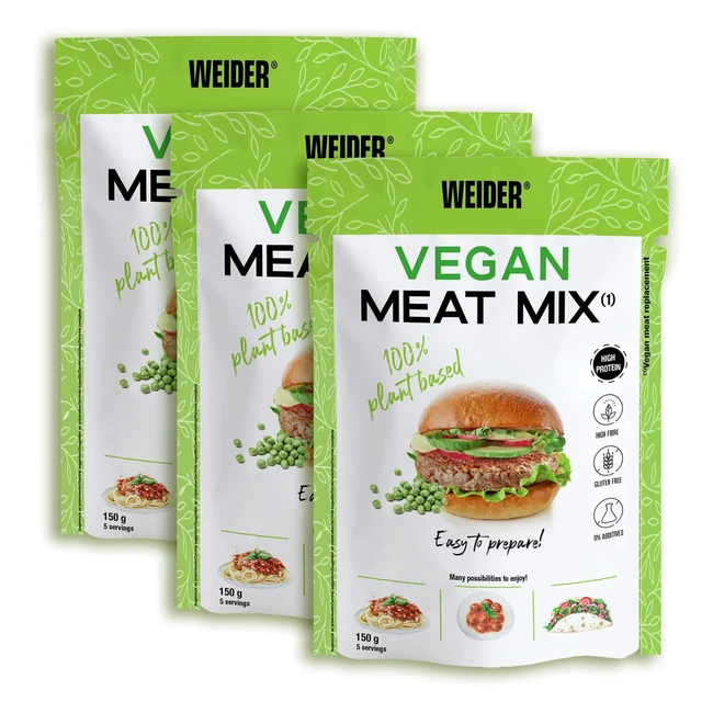 Weider Pack Vegan Meat Mix - High Protein Plant-Based Substitute - 3x150g