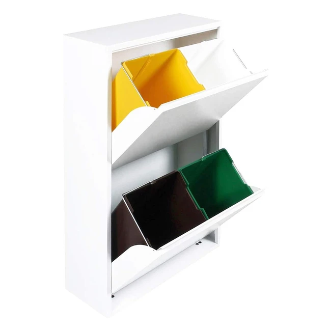 Pattumiera Portarifiuti Salvaspazio Dmora 4 Secchi Ferro 60x92x25cm