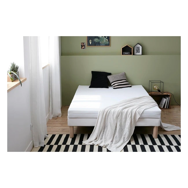 Matelas basique Abiel 140 x 190 cm - Dureté moyenne H2, déhoussable et lavable