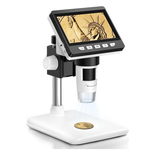 Microscopio Digital Porttil 43 Pulgadas 1080p 8 Luces LED Profesional