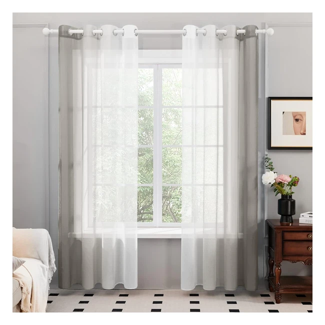 Cortinas Salón Translúcidas Deconovo - 2 Piezas 140x260cm - Gris Claro