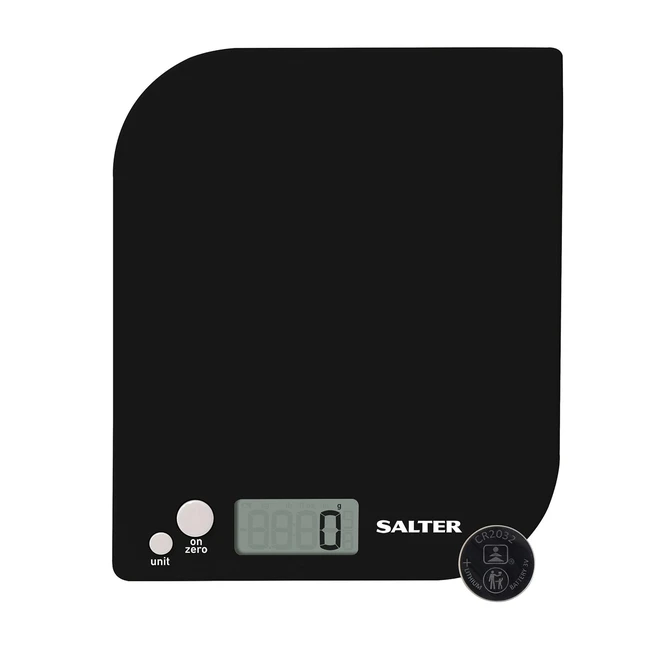 Salter 1177 BKWHDR Leaf Electronic Kitchen Scale - 5kg Capacity - Easy Read Display - Metric/Imperial - Black