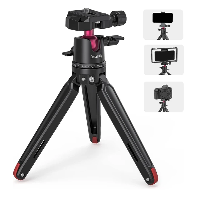 Mini Trípode de Mesa Smallrig con Placa QR - Portátil y Estable - Para Cámaras DSLR, Teléfonos y GoPro