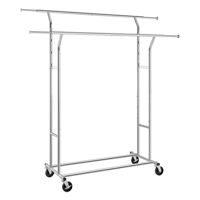 Appendiabiti Songmics in Acciaio Cromato con 2 Traverse e Rotelle HSR12S