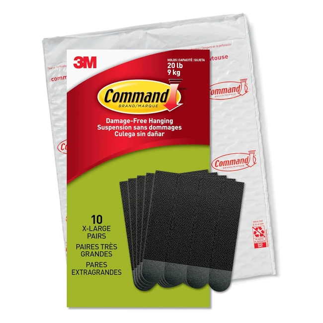 Bandes adhésives pour accrocher photos noires très grandes - 10 ensembles/paquet