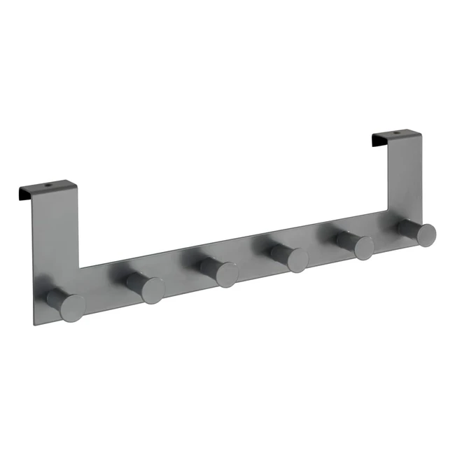 Appendiabiti Wenko Celano 6 Ganci - Acciaio Grigio - Porte fino a 2 cm