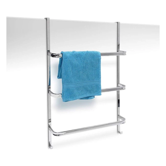 Portasciugamani da bagno scala per porta 3 barre acciaio inossidabile 85x54x11cm