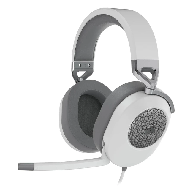 Casque de jeu filaire Corsair HS65 Surround - Son surround Dolby 7.1 - Sonarworks SoundID - Compatible iCUE - PC Mac PS5 PS4 Xbox Nintendo Switch Mobile - Blanc