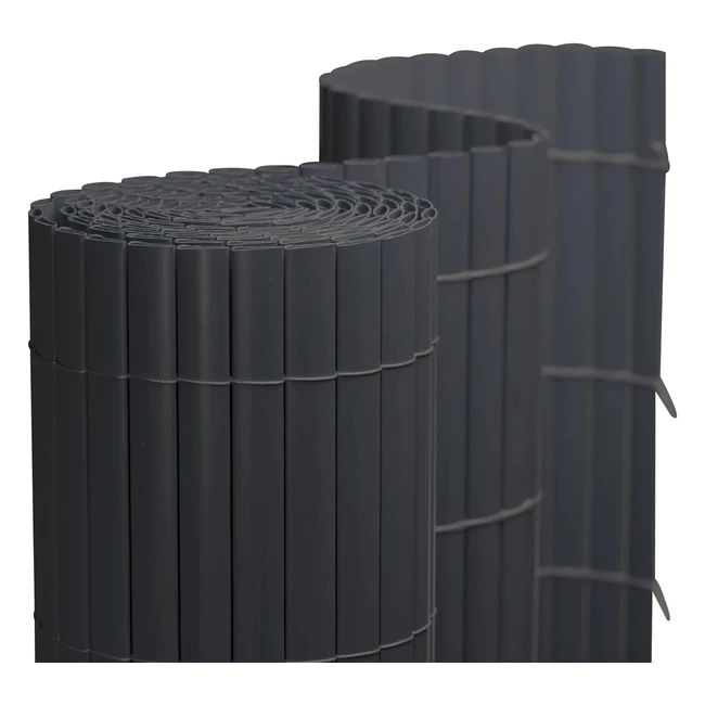 Canisse en PVC Jarolift, Brise vue pour jardin, balcon, terrasse - 80 x 400 cm - Gris