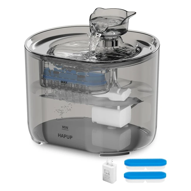 Fuente para Gatos Hapup Automática 22L - Silenciosa y con 2 Modos de Flujo de Agua
