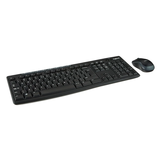 Logitech MK270 Combo Tastiera e Mouse Wireless, Layout US Internazionale QWERTY, Nero