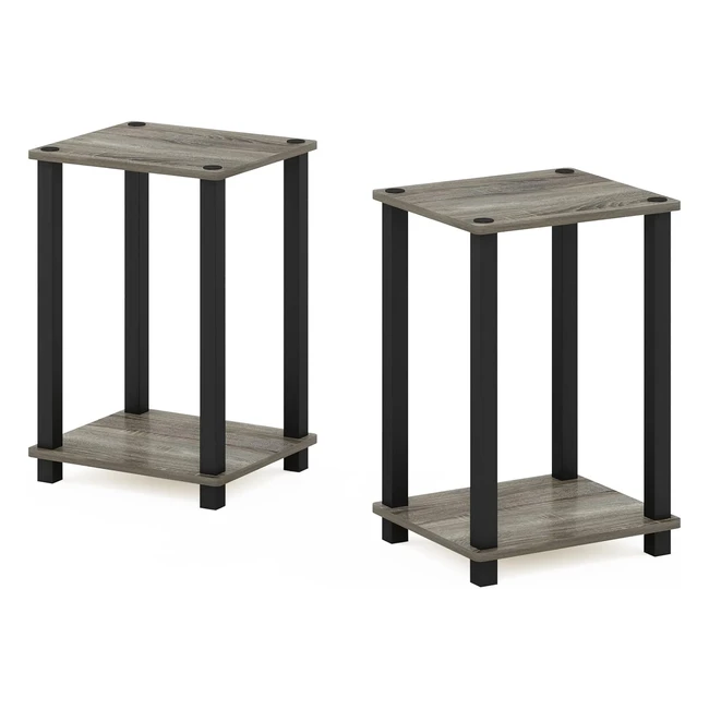 Mesa Auxiliar Furinno Simplista Madera French Oak/Black - Ref. 134 - Ideal para Espacios Pequeños