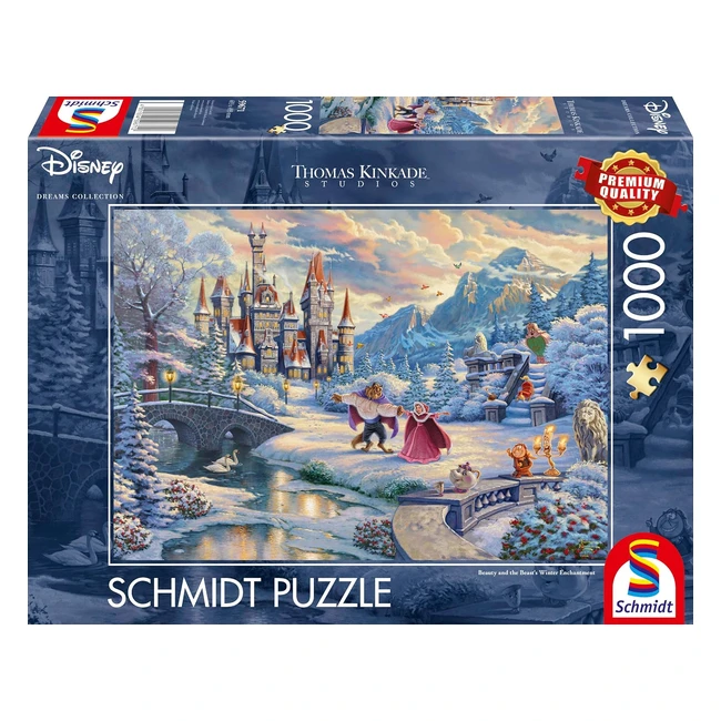 Puzzle Schmidt Thomas Kinkade Disney Beauty & the Beast Winter Enchantment 1000pc - Pour les 12 ans et plus
