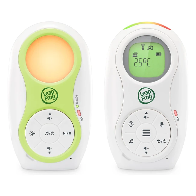 LeapFrog LF80 Digital Audio Baby Monitor - Long Range, Night Light, Temperature Sensor, Two-Way Intercom, Feeding Reminder