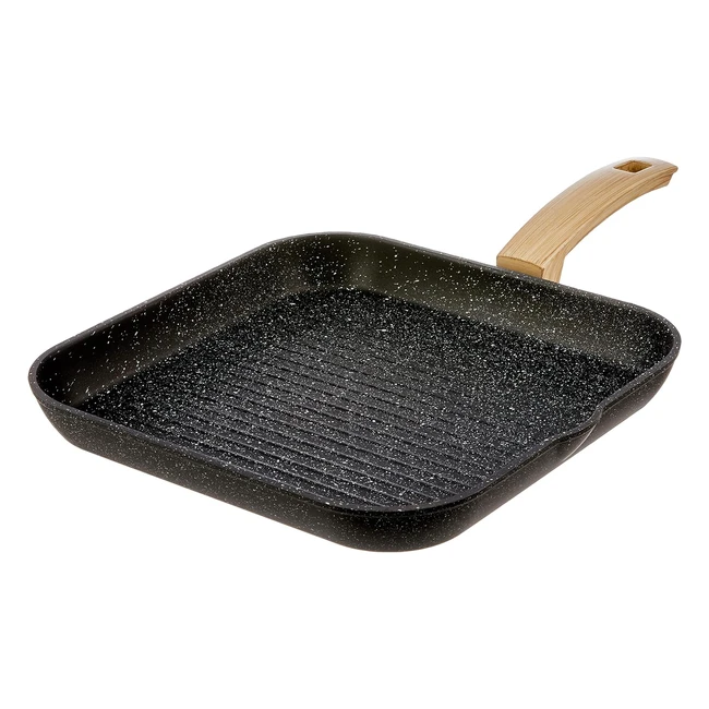 Bistecchiera Alluflon Etnea Wood 28 cm - Nero Antiderente