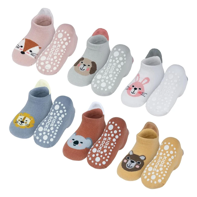 Calcetines antideslizantes de algodn para beb - Vicloon 6 pares