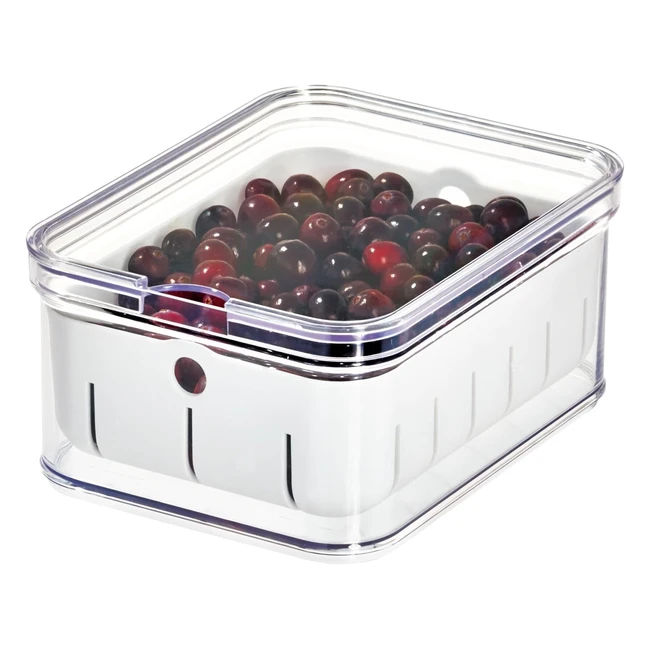 iDesign Fridge Storage Box for Fruit and Berries - BPA-Free Plastic - Kitchen Or