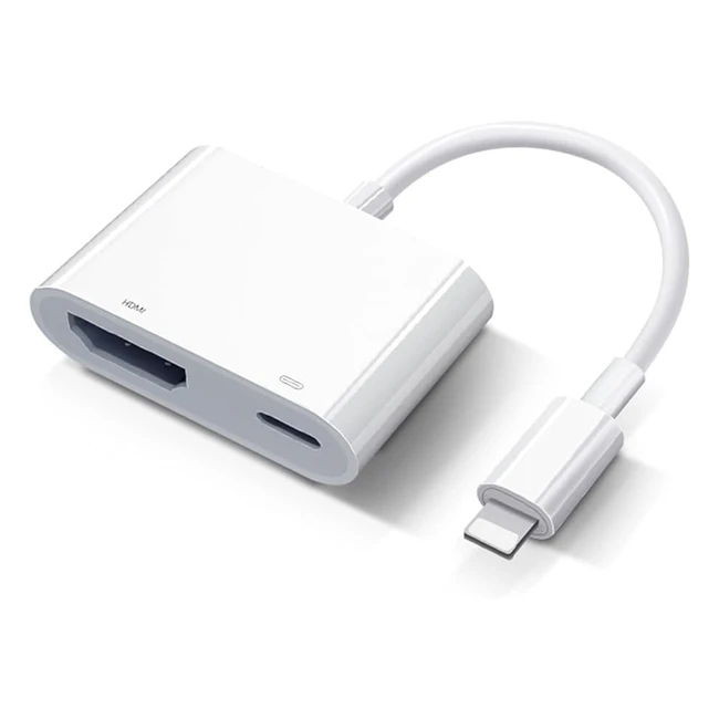 Adaptador HDMI certificado Apple MFi - Conector Lightning a HDMI para iPhone y i