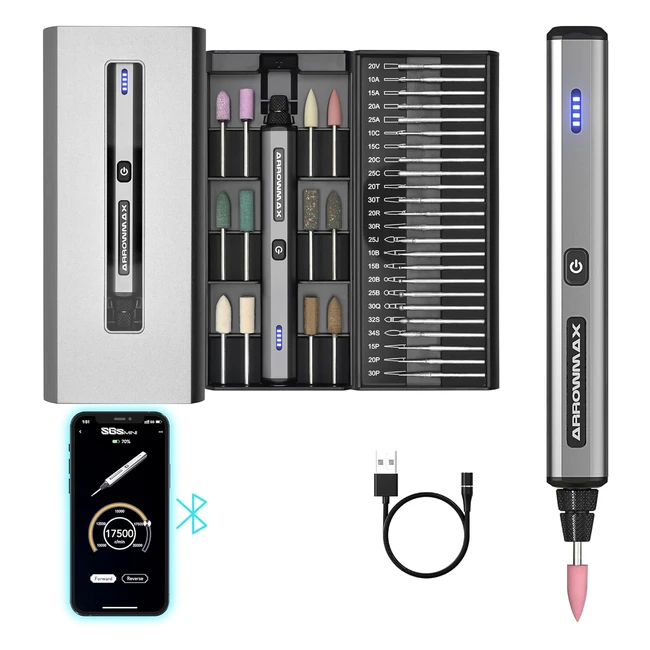 Pluma de grabado inalámbrica Arrowmax con 36 bits - ¡Carga magnética y aplicación Bluetooth!