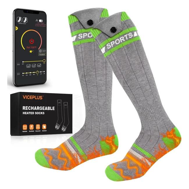 Calze Riscaldate a Batteria - Calzini Riscaldanti 3 Temperature - Ricaricabili - Controllo App - 5000mAh - Heated Socks per Ciclismo Trekking - Regalo di Natale