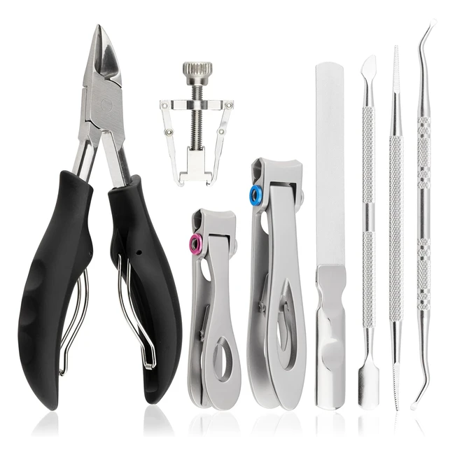 Marqus 7pcs Professional Nail Kit - Toe Nail Clippers for Thick Nails - All-in-O