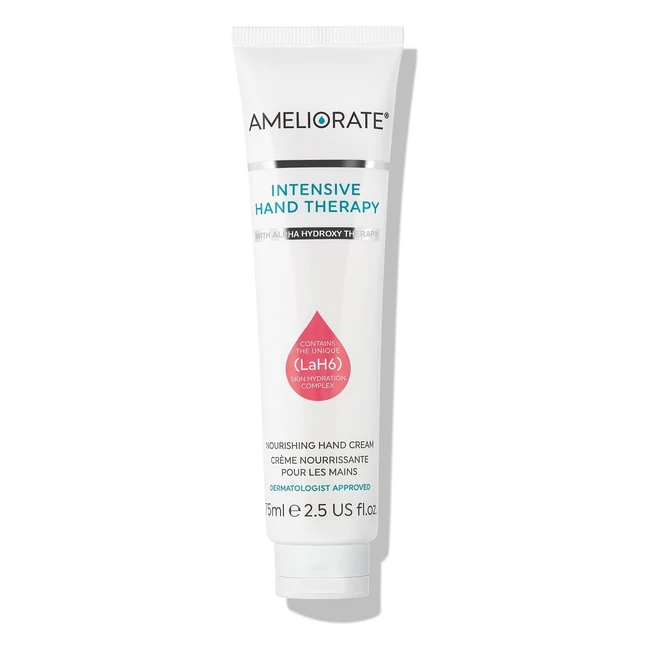 Ameliorate Intensive Hand Therapy Rose 75ml - Suitable for Very Rough Hard and Dry Hands - 5in1 Formula - Moisturises for up to 12 Hours